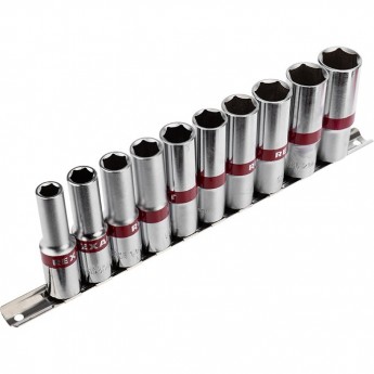 Набор удлиненных торцевых головок REXANT 1/2, 10-22 мм, CrV, 10 шт.