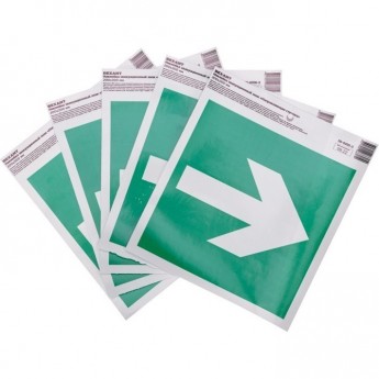 Наклейка эвакуационный знак REXANT "Направляющая стрелка" с хедером; 200х200 мм Наклейка эвакуационный знак REXANT "Направляющая стрелка" с хедером; 200х200 мм