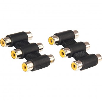 Переходник REXANT аудио (3 гнезда RCA - 3 гнезда RCA), тринокль, (1шт)