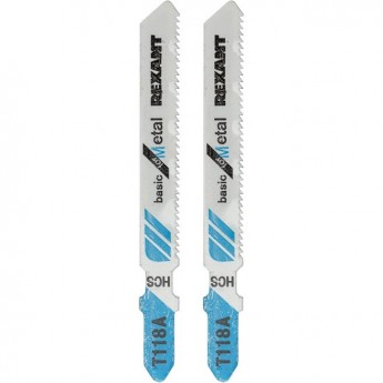 Пилка для электролобзика REXANT 75 мм 21 з/д 1,5-3 мм T118A (2 шт./уп.) (металл) Пилка для электролобзика REXANT 75 мм 21 з/д 1,5-3 мм T118A (2 шт./уп.) (металл)