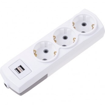 Удлинитель REXANT PREMIUM 3 гнезда, 5м, 3х1,5мм², с/з, 2 USB, белый Удлинитель REXANT PREMIUM 3 гнезда, 5м, 3х1,5мм², с/з, 2 USB, белый