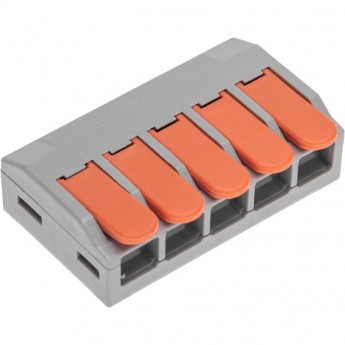 Универсальная клемма REXANT СМК 222-615/221-615, 5-проводная серая 0,5-4/6 мм² (15 шт/уп) Универсальная клемма REXANT СМК 222-615/221-615, 5-проводная серая 0,5-4/6 мм² (15 шт/уп)