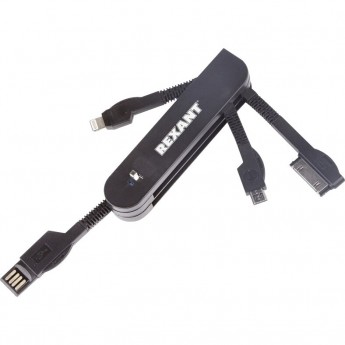 USB переходник REXANT "нож" 3 в 1 для iPhone 5/microUSB/iPhone 4 черный USB переходник REXANT "нож" 3 в 1 для iPhone 5/microUSB/iPhone 4 черный